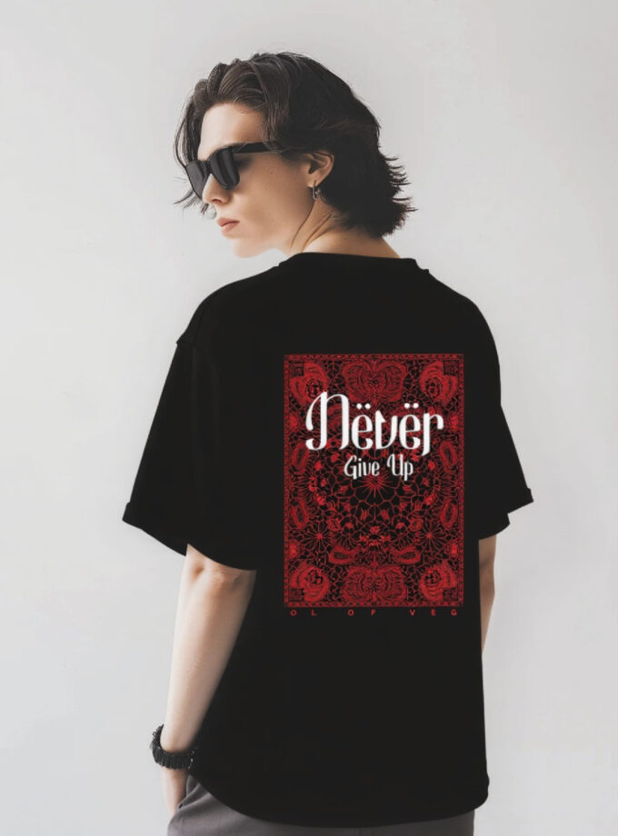 Never Give Up Oversized Tee