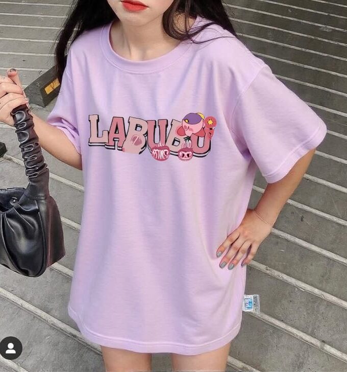 I am Cute Labubu (Pink) Oversized Tee