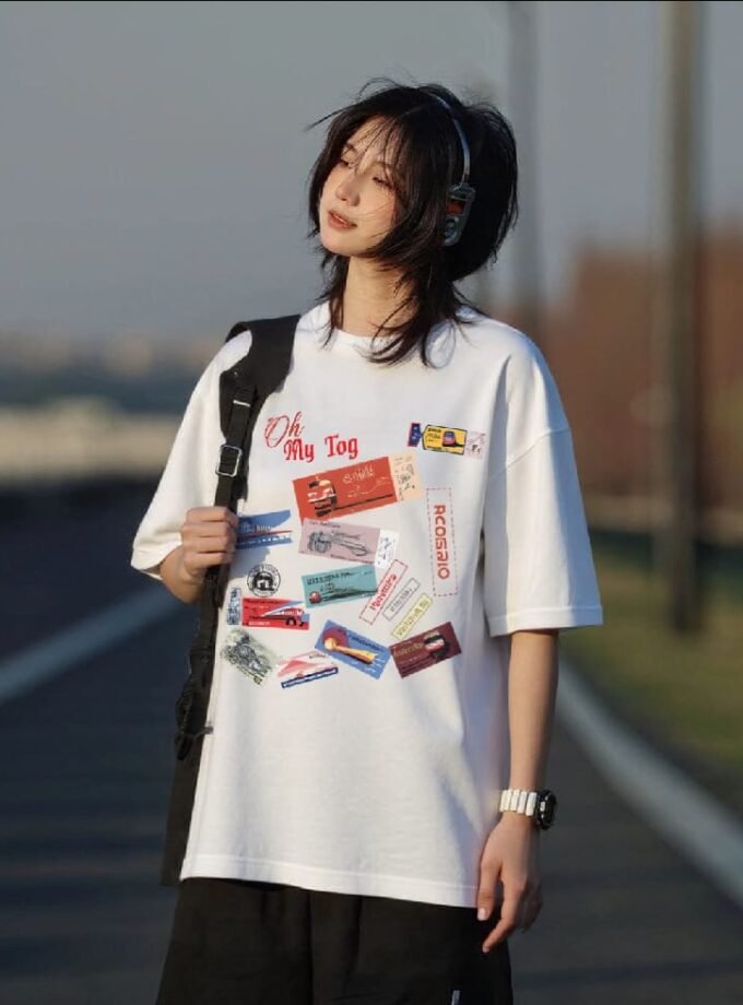 Tram Tickets Oversized Tee