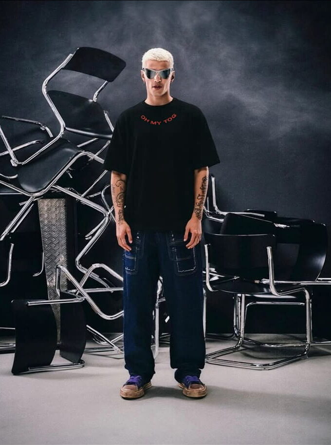 Red Strip Oversized Tee