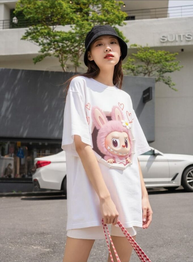 Heart Labubu Oversized Tee