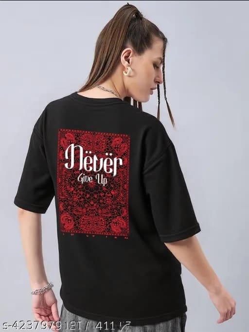 Never Give Up Oversized Tee