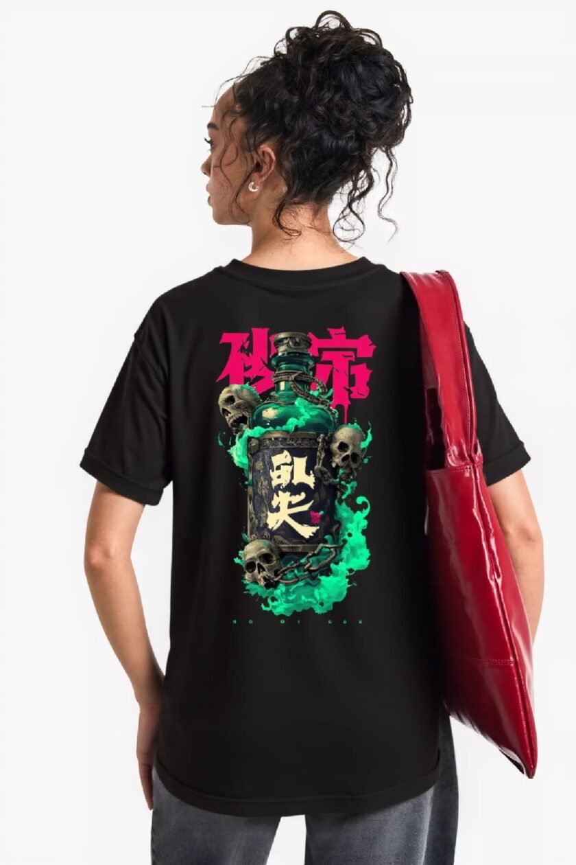 Skull Bottle Oversized Tee - Image 3