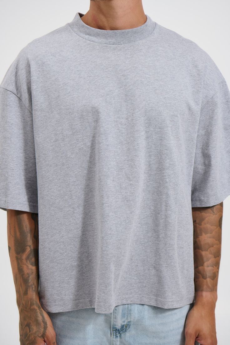 Plain Gray Oversized Tee - Image 2