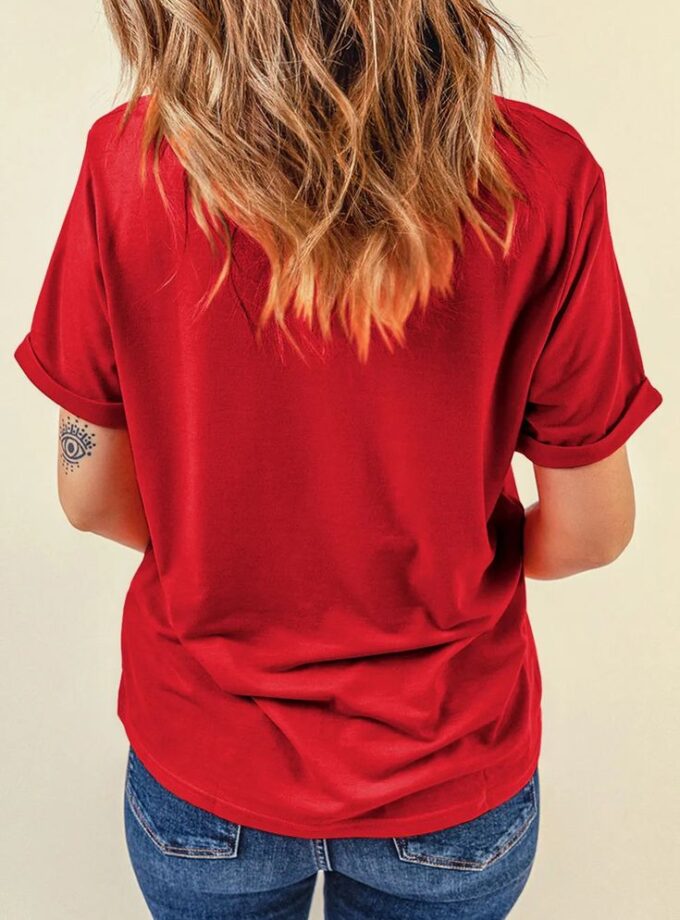 Plain Red Oversized Tee