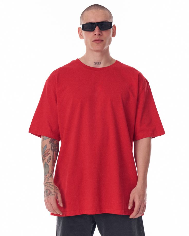 Plain Red Oversized Tee