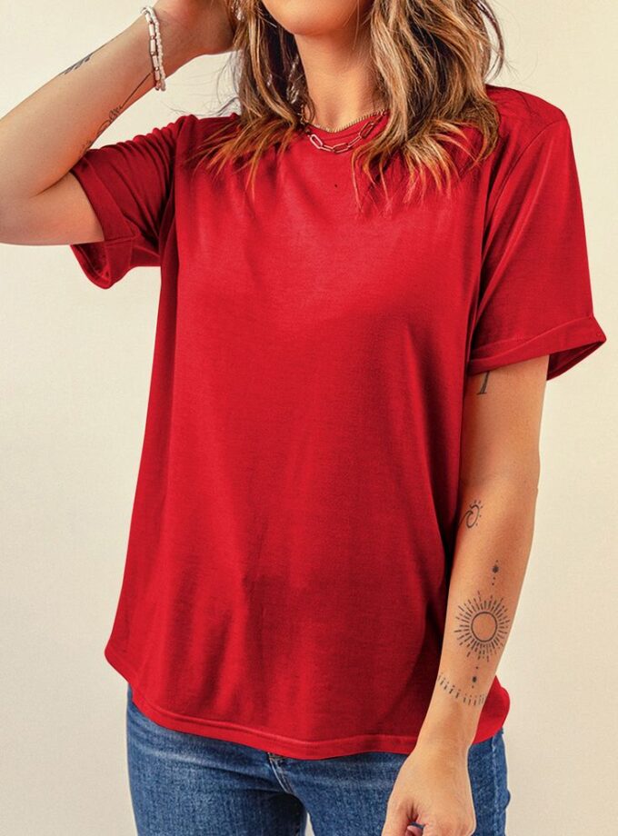 Plain Red Oversized Tee
