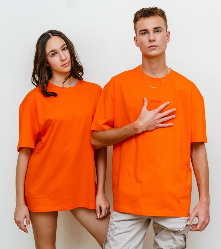 Plain Orange Oversized Tee