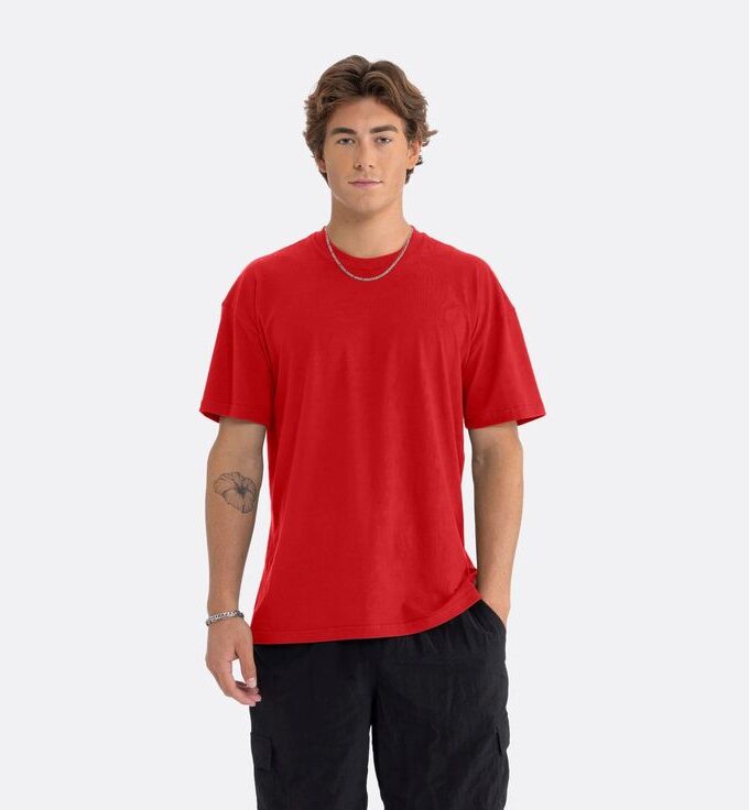 Plain Red Oversized Tee