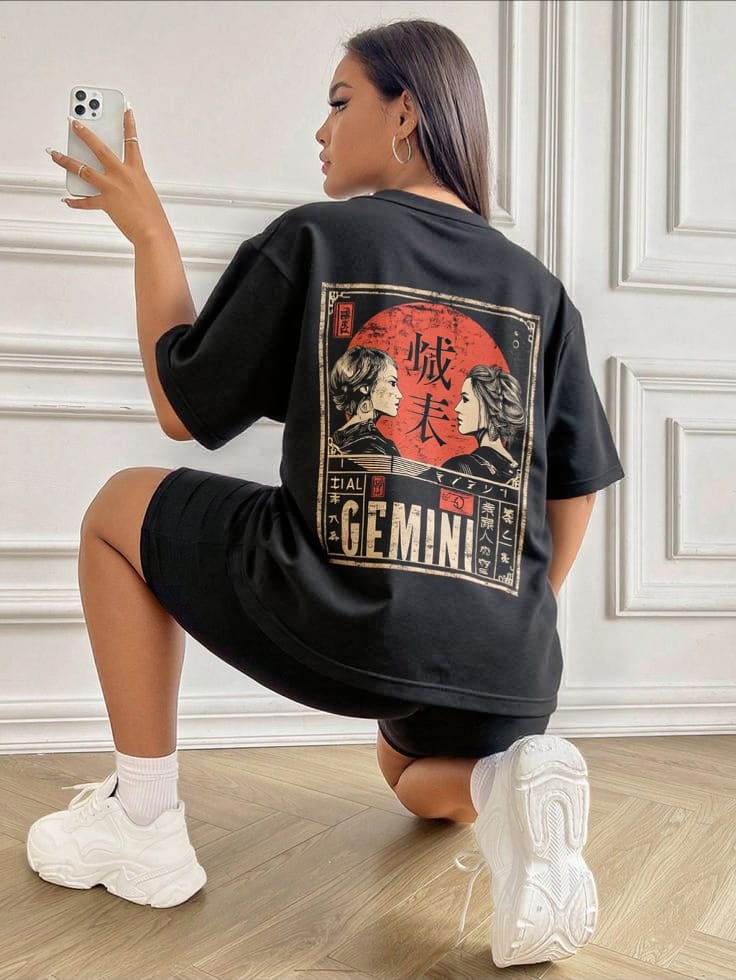 Astrology - Gemini Oversized Tee - Image 3