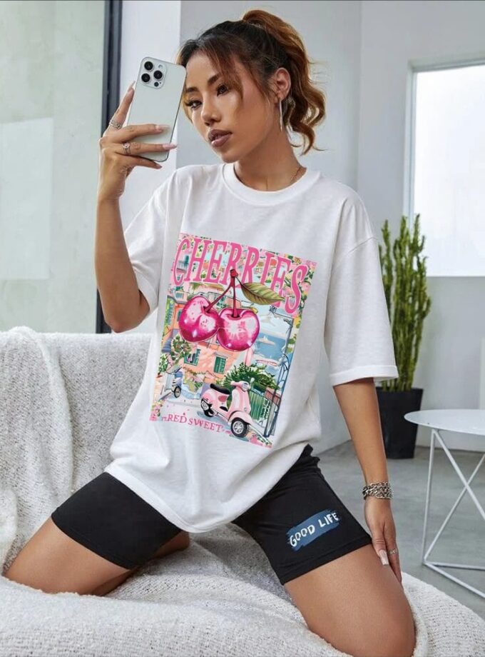 Cherries Red Sweet Oversized Tee