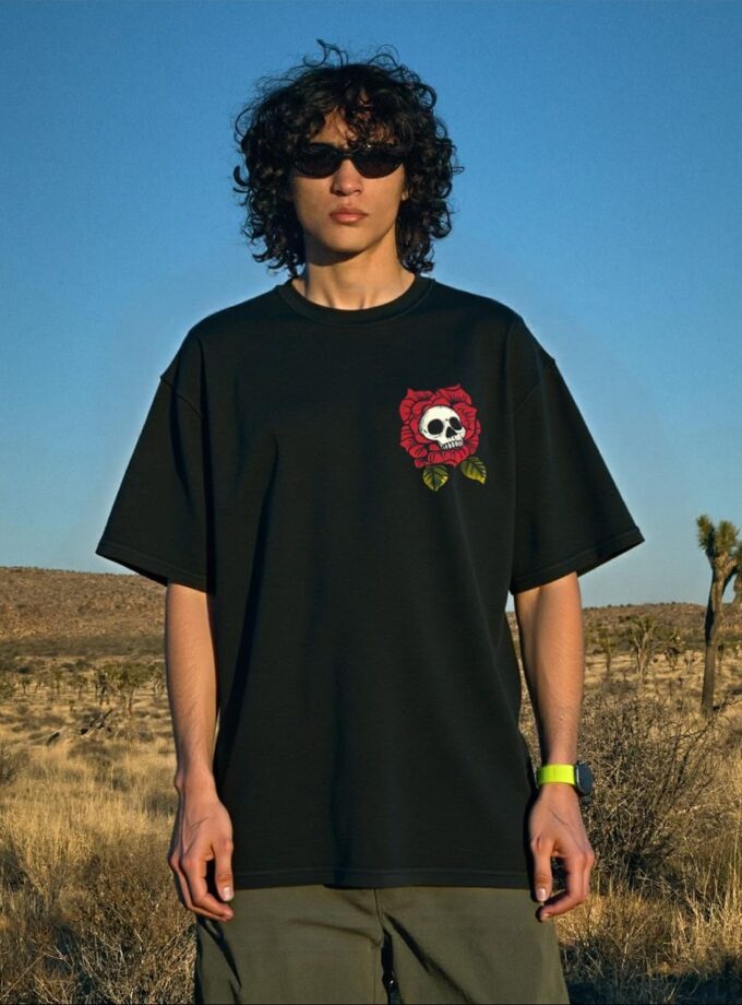 Rose Skull Oversized Tee