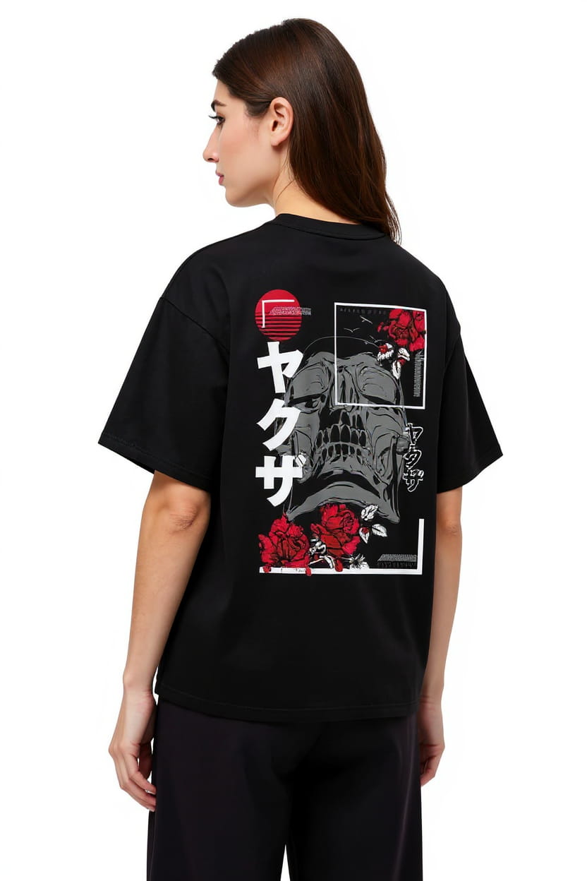 Yakuza Rose Oversized Tee - Image 3