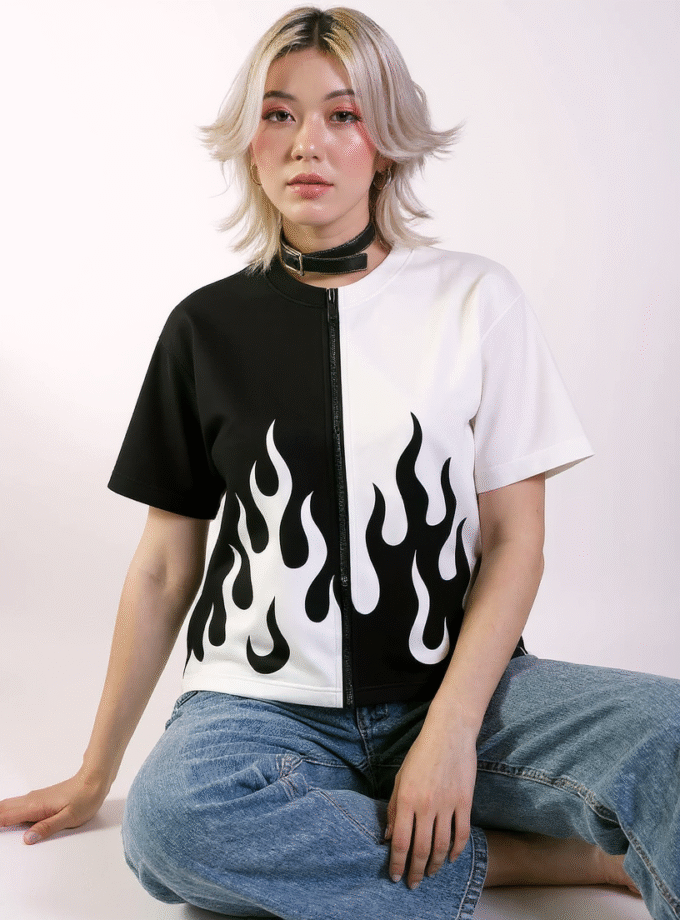 Flame Chained Oversized Tee