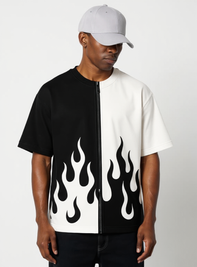 Flame Chained Oversized Tee