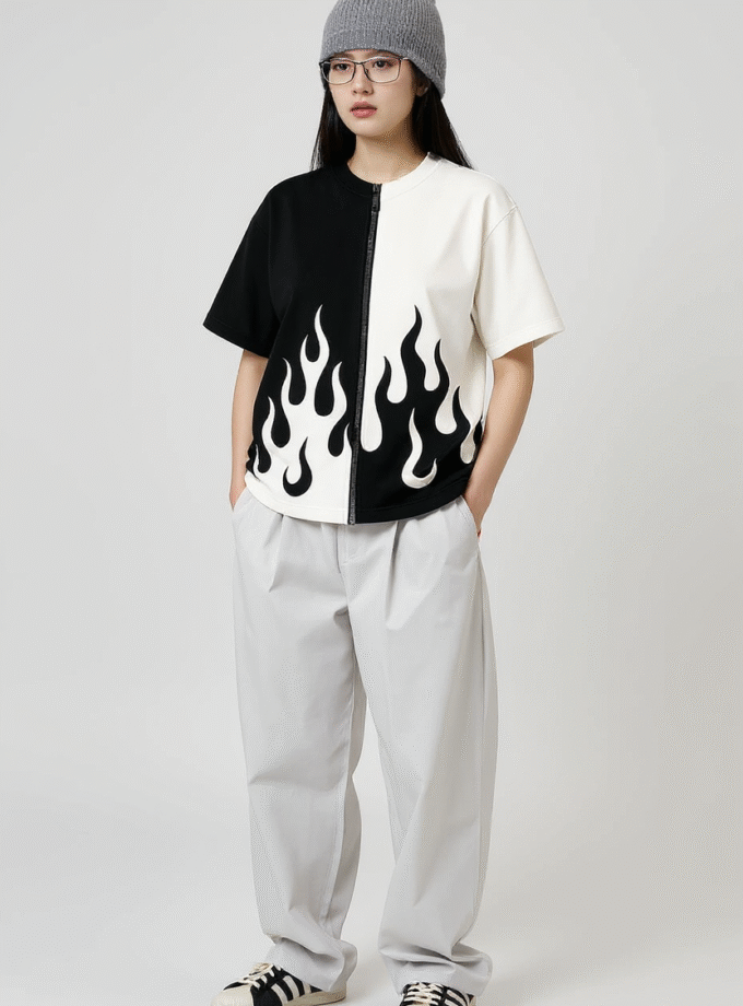 Flame Chained Oversized Tee