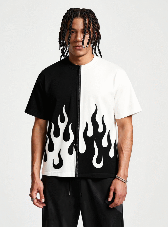 Flame Chained Oversized Tee